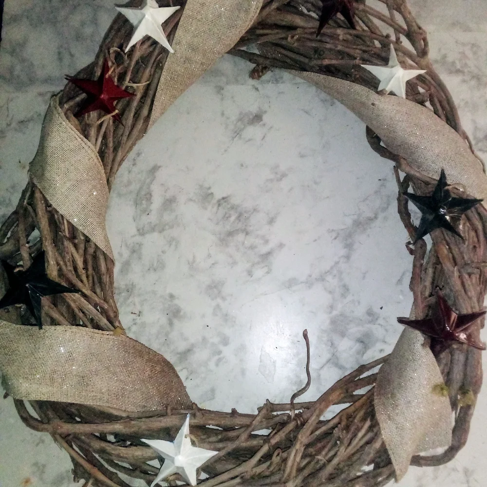 Rustic Holiday Wreath with Stars